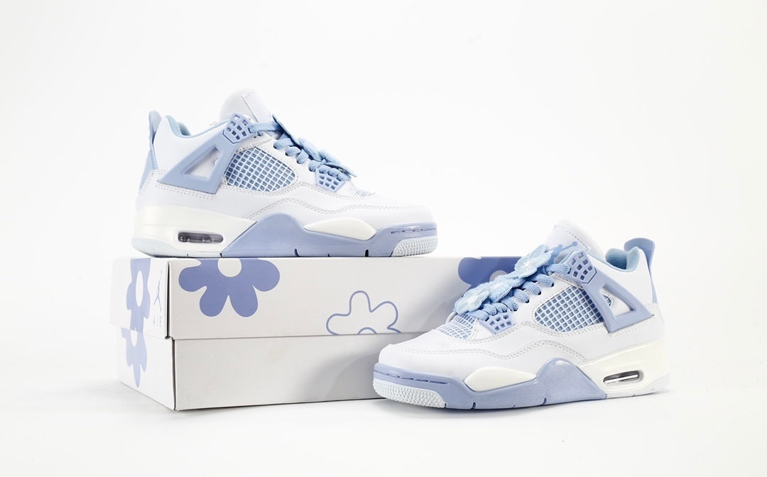 AIR JORDAN 4 RETRO "FORGET ME NOT" (W) - WHITE/ALUMINUM