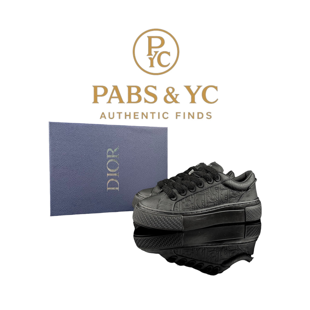 DIOR B33 LEATHER LOW TOP SNEAKER (Black)